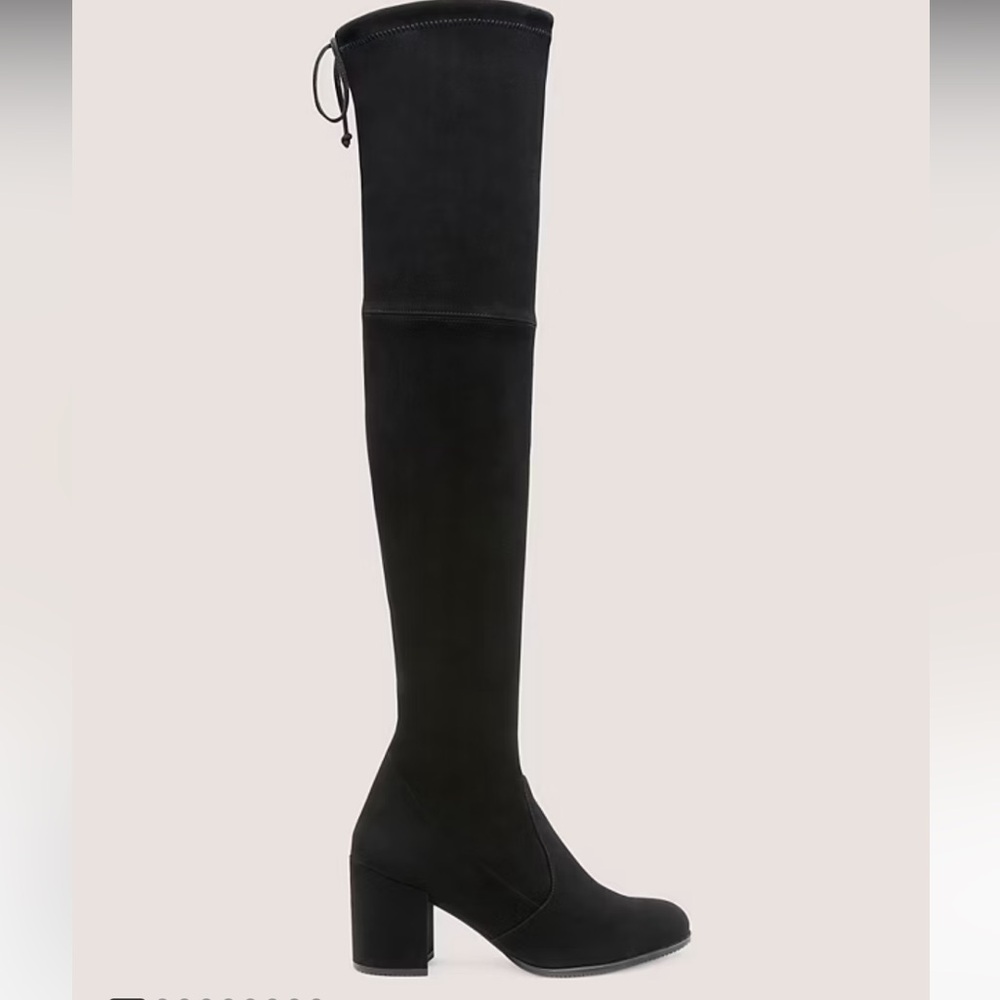 Stuart Weitzman Tieland Black Suede Over-The-Knee OTK Boots Size 7